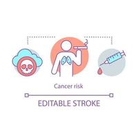 Cancer risk concept icon. Smoking idea thin line illustration. Bad habit and unhealthy lifestyle. Vector isolated outline drawing. Editable stroke