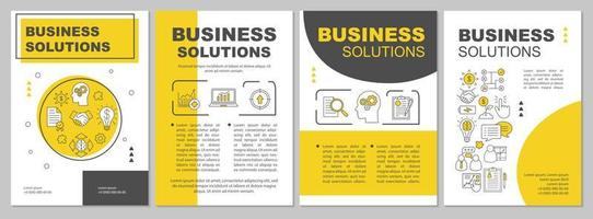 Business solutions and planning brochure template. Management. Flyer, booklet, leaflet print design. Business optimization. Vector page layouts for magazines, annual reports, advertising posters