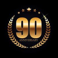 Template Logo 90 Years Anniversary Vector Illustration