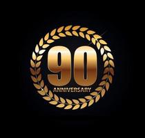 Template Logo 90 Years Anniversary Vector Illustration