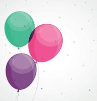 Glossy Happy Birthday Balloons Background Vector Illustration