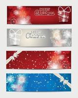 Ilustración de vector de fondo de tarjeta y banner de sitio web de copos de nieve de Navidad