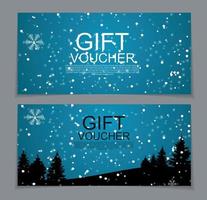 Gift Voucher Template for Christmas and New Year Discount Coupon  Vector Illustration