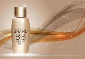 BB Cream Bottle Template for Ads or Magazine Background. 3D Realistic Vector Iillustration