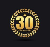 Template Logo 30 Years Anniversary Vector Illustration