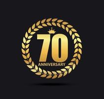 plantilla logo 70 años aniversario vector illustration