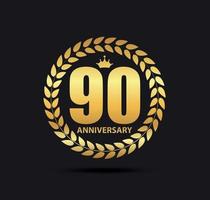 Template Logo 90 Years Anniversary Vector Illustration