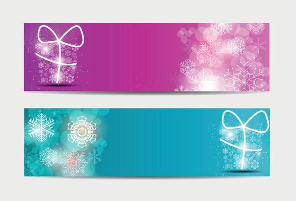 Christmas Snowflakes Website Banner and Card Background Vector Illustration