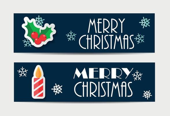 Christmas Snowflakes Website Banner and Card Background Vector Illustration