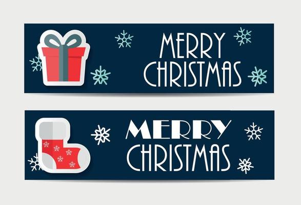 Christmas Snowflakes Website Banner and Card Background Vector Illustration