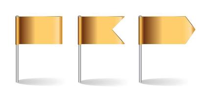 Vector Illustration of Golden Flags Set