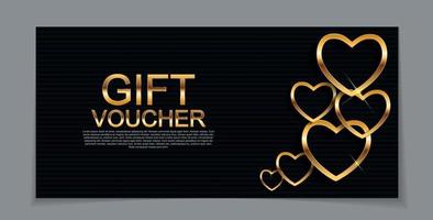 Gift Voucher Template for Valentines Day Discount Coupon  Vector Illustration