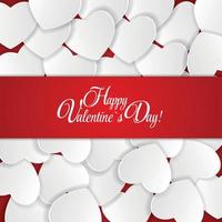 Happy Valentines Day Card with Heart. Vector Illustration