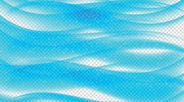 Set of Abstract Blue Wave Set on Transparent  Background. Vector Illustration