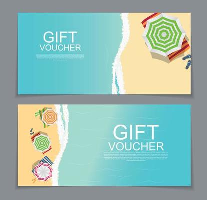 Gift Voucher Template for Summer Natural Background. Discount Coupon. Vector Illustration