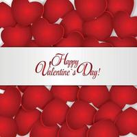 Happy Valentines Day Card with Heart. Vector Illustration