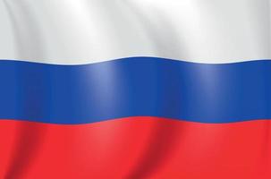 Realistic 3D drawing flag of the Russian Federation vector