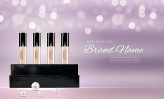 Design Cosmetics Product  Template for Ads or Magazine Background. 3D Realistic Vector Iillustration