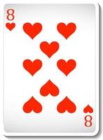 Eight of Hearts Playing Card Isolated vector