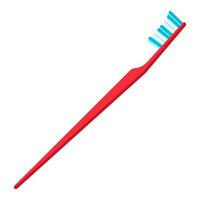 red toothbrush cartoon vector object