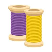 purple and yellow cotton thread vector