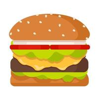fastfood hamburger cartoon vector object