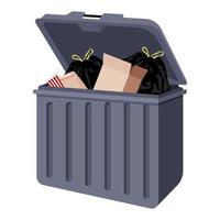 garbage bin cartoon vector object