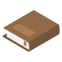 brown book with book mark vector