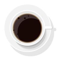 a cup of coffee from top view vector