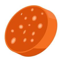 sliced sausage cartoon vector object