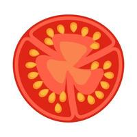 objeto de vector de dibujos animados de tomate en rodajas