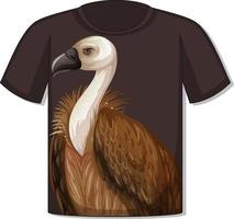 Front of t-shirt with vulture pattern vector