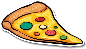 un trozo de pizza en estilo de dibujos animados vector