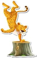 Cheetah dancing cartoon character on white background vector