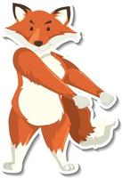 A fox dancing animal cartoon sticker vector