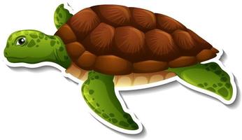 A turtle animal cartoon sticker vector