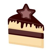 chocolate cheese cake and star shape cookie biscuit