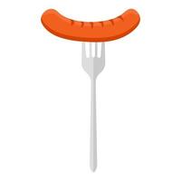 sausage and fork vector