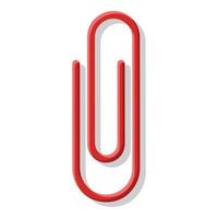 red paperclip cartoon vector object