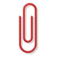 red paperclip cartoon vector object