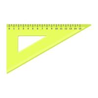 green plastic set square triangle ruler vector