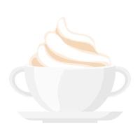 a cup of coffee with cream on top vector