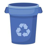 empty blue trash recycle plastic trash bin vector