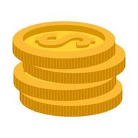 pile of money golden coin vector