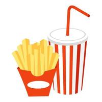 soft drink and french fries vector