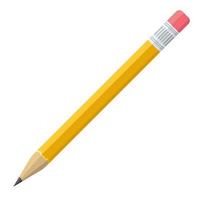 papelería lápiz amarillo vector