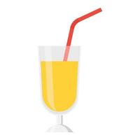 vaso de vidrio transparente y jugo de naranja de frutas vector