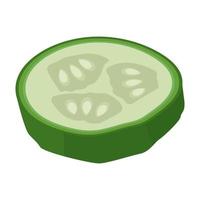 sliced cucumber cartoon vector object