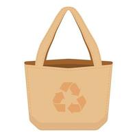 reusable cloth bag with recycle logo vector