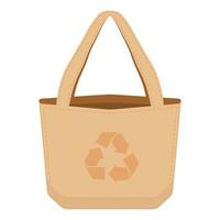 reusable cloth bag with recycle logo vector